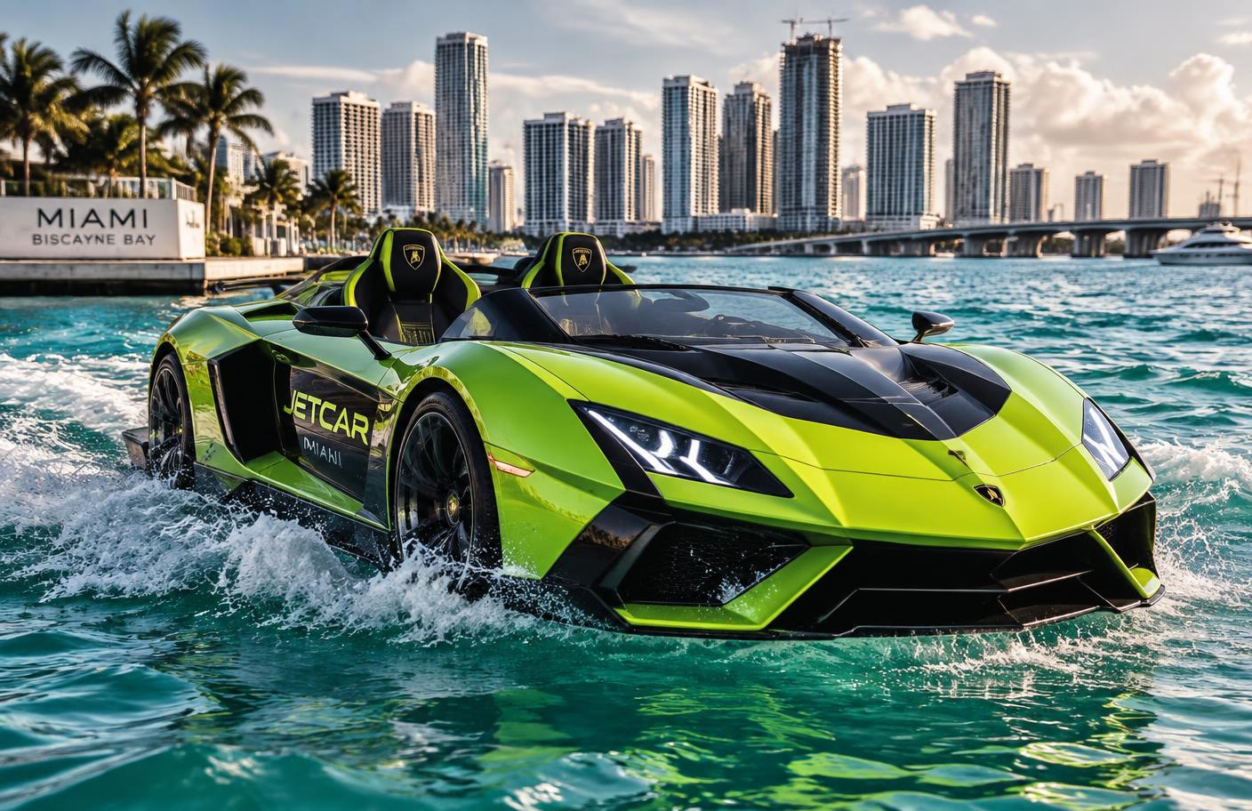 Lamborghini L luxury JetCar on the water